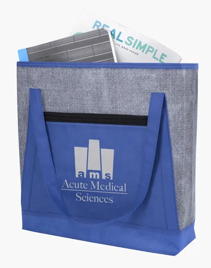 Good Value™ Heathered RPET Non-Woven Tote with Zippered Pocket — view 21