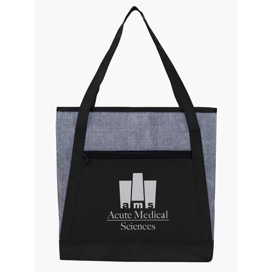Good Value™ Heathered RPET Non-Woven Tote with Zippered Pocket — view 24