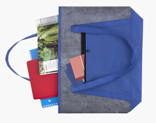 Good Value™ Heathered RPET Non-Woven Tote with Zippered Pocket — view 12