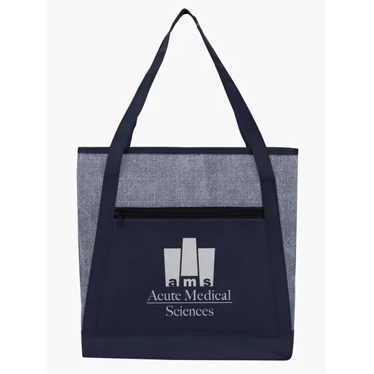Good Value™ Heathered RPET Non-Woven Tote with Zippered Pocket — view 16