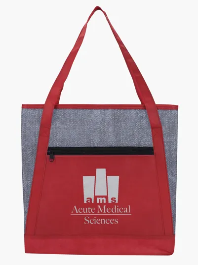 Good Value™ Heathered RPET Non-Woven Tote with Zippered Pocket — view 18