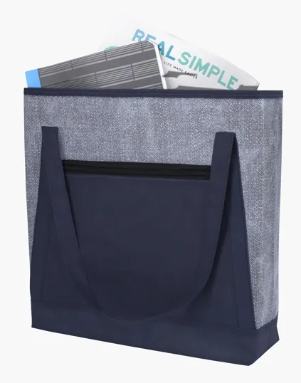 Good Value™ Heathered RPET Non-Woven Tote with Zippered Pocket — view 5