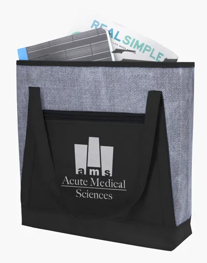 Good Value™ Heathered RPET Non-Woven Tote with Zippered Pocket — view 15