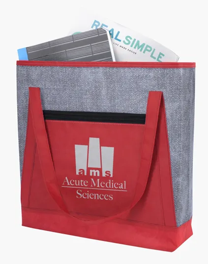 Good Value™ Heathered RPET Non-Woven Tote with Zippered Pocket — view 19