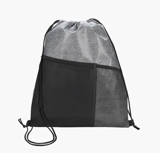 Good Value™ Heathered RPET Non-Woven Drawstring Backpack — view 2