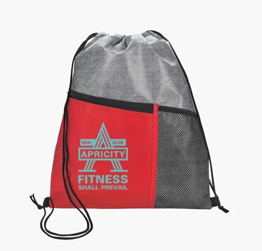 Good Value™ Heathered RPET Non-Woven Drawstring Backpack — view 13
