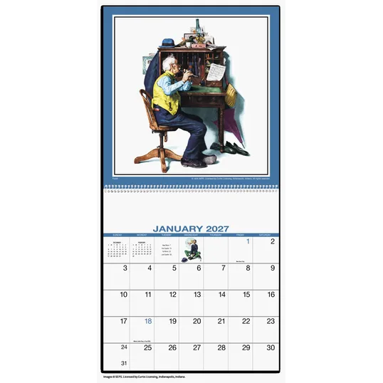 HotLine® Products Rockwell Executive Wall Calendar, 12 x 25 in. — view 5
