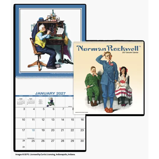 HotLine® Products Rockwell Executive Wall Calendar, 12 x 25 in. — view 6