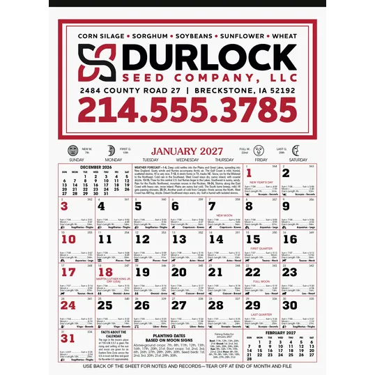 Skinner & Kennedy® 12-Sheet Almanac Wall Calendar — view 2