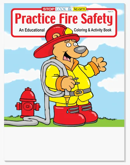 Practice Fire Safety Coloring Book, 16 Pages