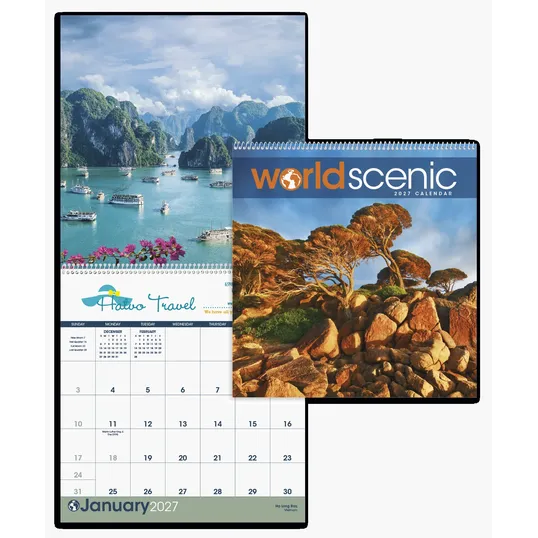 Triumph® Calendars World Scenic Wall Calendar, 12 x 25 in. — view 2