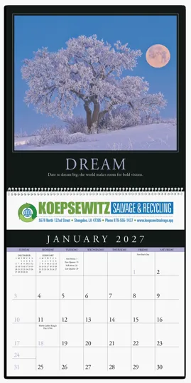 Triumph® Calendars Motivations Wall Calendar, 12 x 25 in.