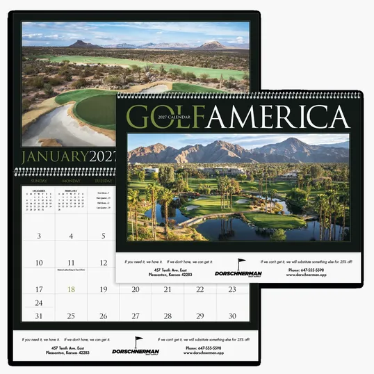 Triumph® Calendars Golf America Wall Calendar, 16 x 22 in.