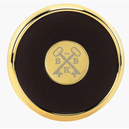 JAFFA® Round Brass Coaster with Leather Face and Cork Back — view 29
