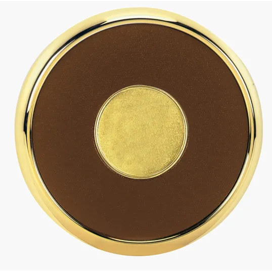 JAFFA® Round Brass Coaster with Leather Face and Cork Back