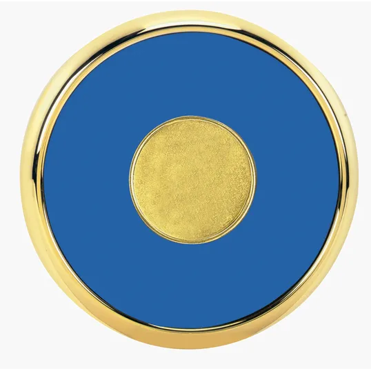 JAFFA® Round Brass Coaster with Leather Face and Cork Back — view 7