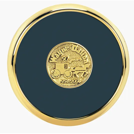 JAFFA® Round Brass Coaster with Leather Face and Cork Back — view 20