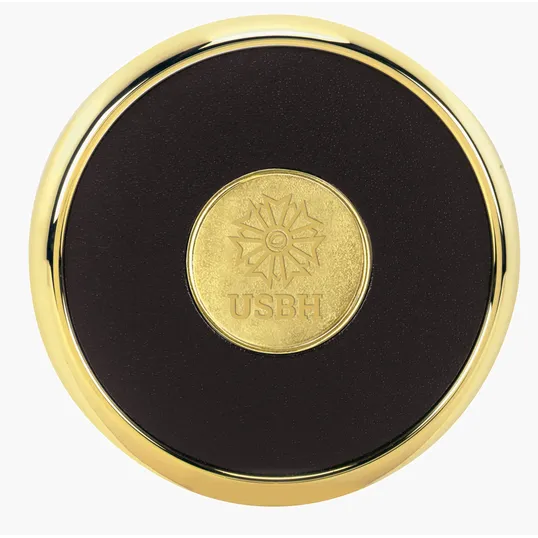 JAFFA® Round Brass Coaster with Leather Face and Cork Back — view 28