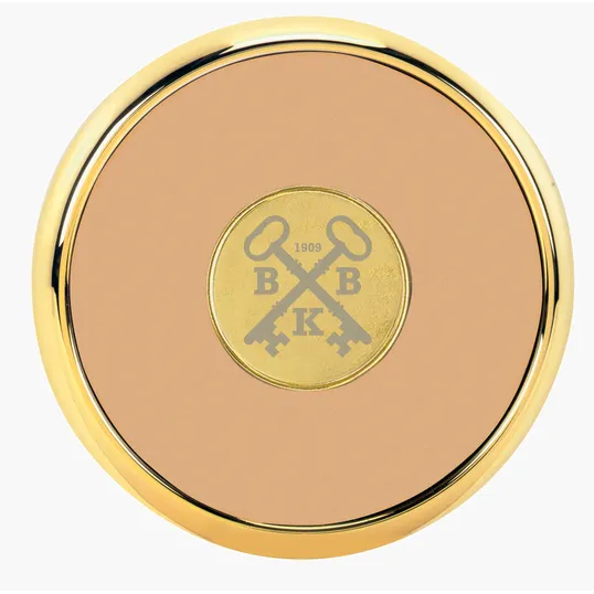 JAFFA® Round Brass Coaster with Leather Face and Cork Back — view 25
