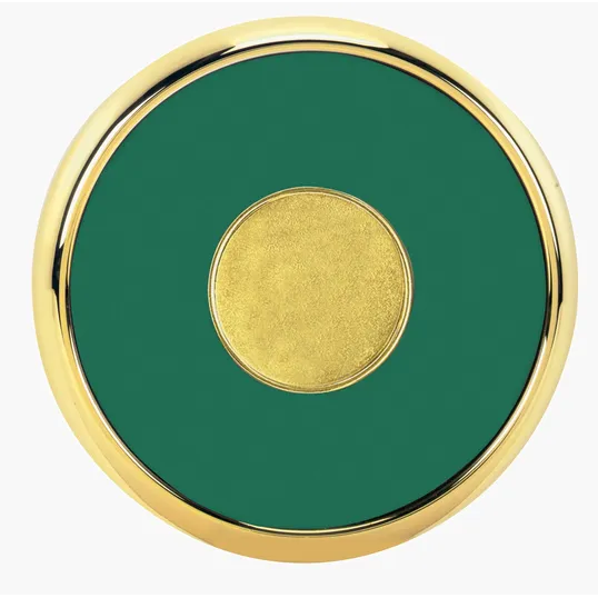 JAFFA® Round Brass Coaster with Leather Face and Cork Back — view 3