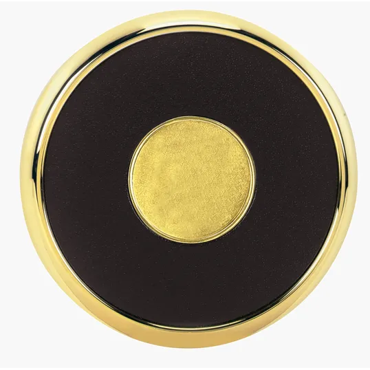 JAFFA® Round Brass Coaster with Leather Face and Cork Back — view 9