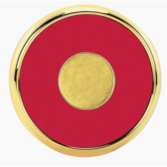 JAFFA® Round Brass Coaster with Leather Face and Cork Back — view 6