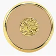 JAFFA® Round Brass Coaster with Leather Face and Cork Back — view 24
