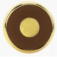 JAFFA® Round Brass Coaster with Leather Face and Cork Back