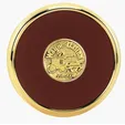 JAFFA® Round Brass Coaster with Leather Face and Cork Back — view 17
