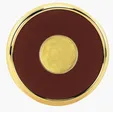 JAFFA® Round Brass Coaster with Leather Face and Cork Back — view 2