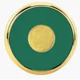 JAFFA® Round Brass Coaster with Leather Face and Cork Back — view 3