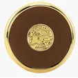 JAFFA® Round Brass Coaster with Leather Face and Cork Back — view 15
