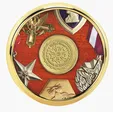 JAFFA® Round Brass Coaster with Leather Face and Cork Back — view 13