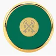 JAFFA® Round Brass Coaster with Leather Face and Cork Back — view 4