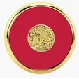 JAFFA® Round Brass Coaster with Leather Face and Cork Back — view 21