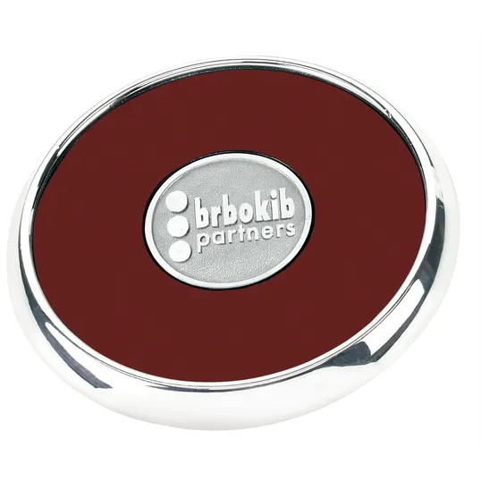 JAFFA® Round Zinc Coaster with Leather Face and Cork Back — view 14