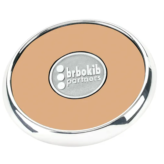 JAFFA® Round Zinc Coaster with Leather Face and Cork Back — view 18