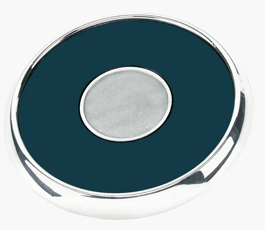 JAFFA® Round Zinc Coaster with Leather Face and Cork Back — view 4
