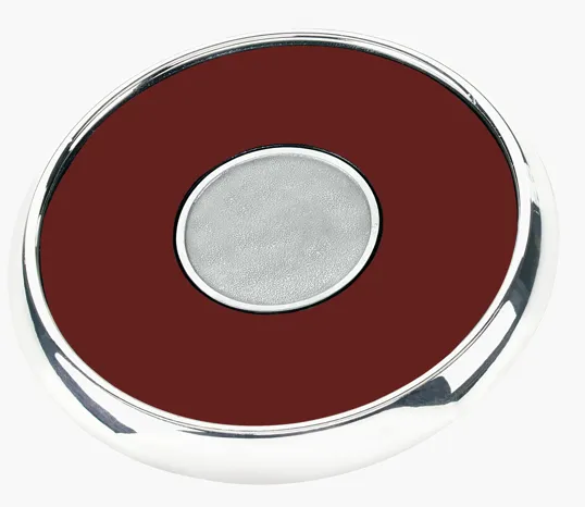 JAFFA® Round Zinc Coaster with Leather Face and Cork Back — view 2