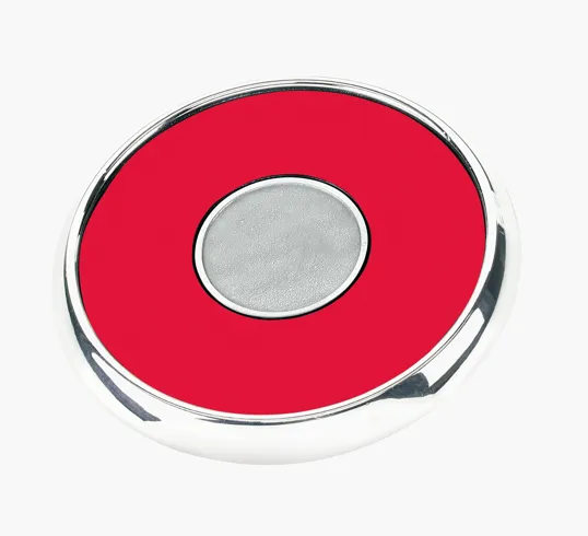 JAFFA® Round Zinc Coaster with Leather Face and Cork Back — view 5
