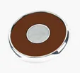 JAFFA® Round Zinc Coaster with Leather Face and Cork Back
