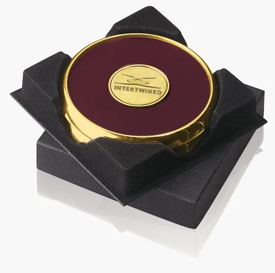 JAFFA® Two Coasters in Deluxe Black Flocked Gift Box