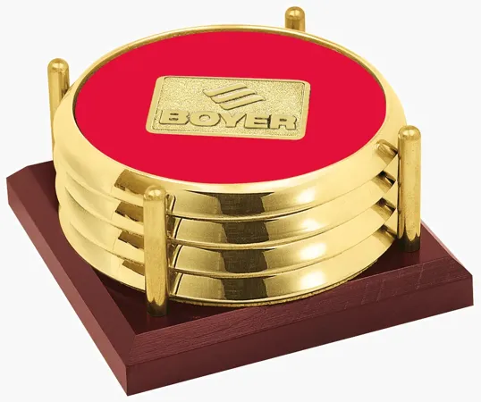 JAFFA® Four Coasters with Solid Cherry Tray — view 9
