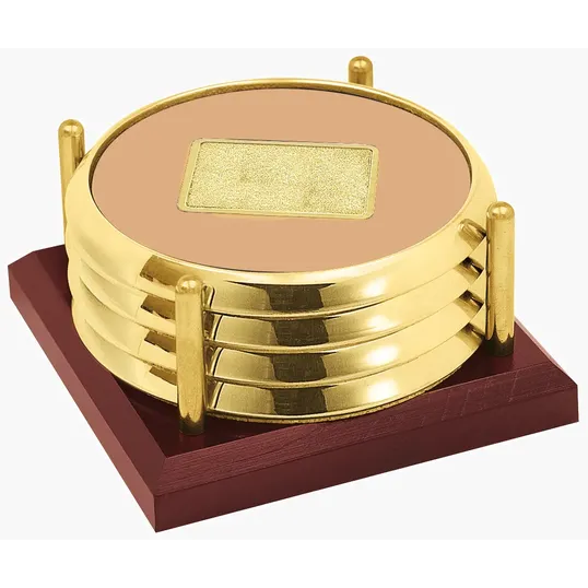 JAFFA® Four Coasters with Solid Cherry Tray — view 7