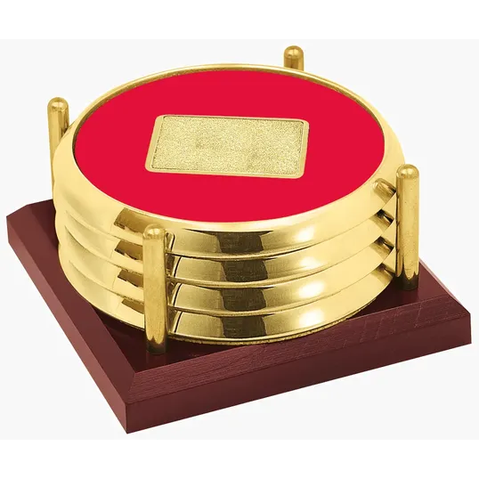 JAFFA® Four Coasters with Solid Cherry Tray — view 5