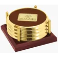 JAFFA® Four Coasters with Solid Cherry Tray — view 13