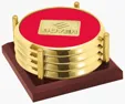 JAFFA® Four Coasters with Solid Cherry Tray — view 9