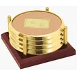 JAFFA® Four Coasters with Solid Cherry Tray — view 7