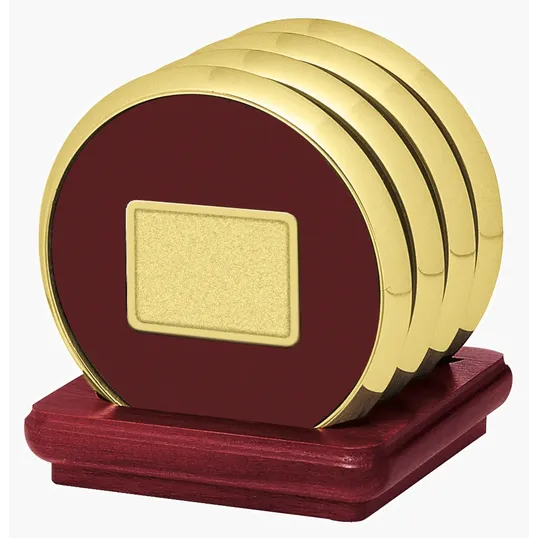 JAFFA® Four Coasters with Solid Cherry Stand — view 2