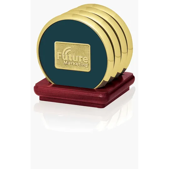 JAFFA® Four Coasters with Solid Cherry Stand — view 12